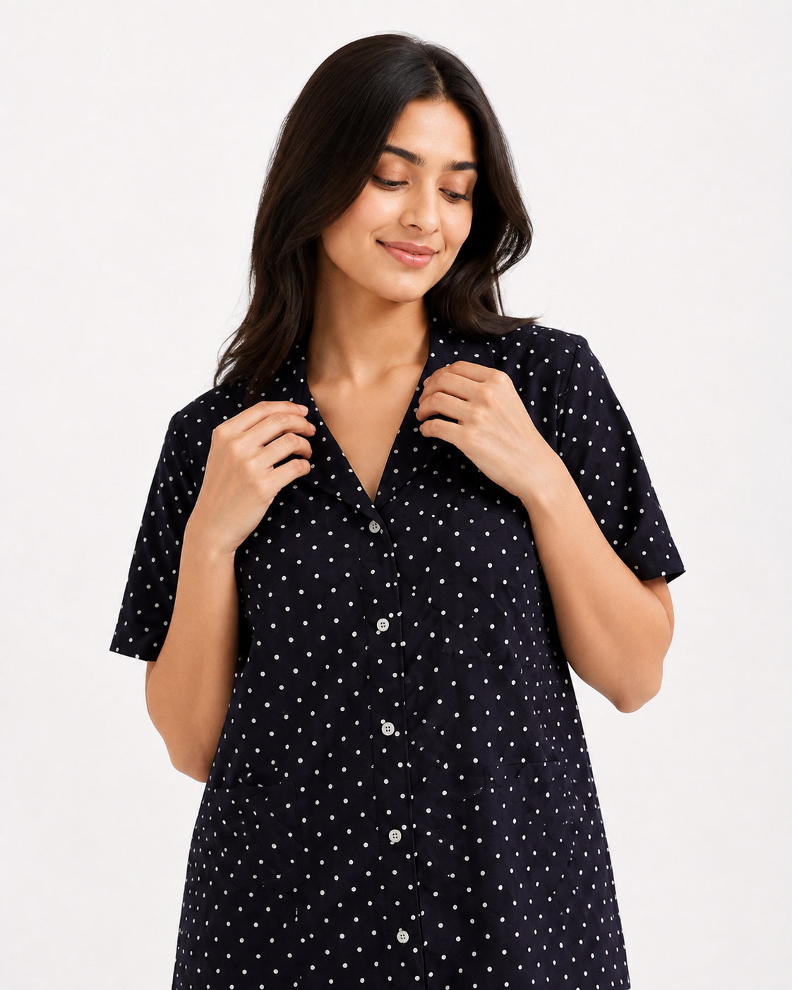 Black polka dot set